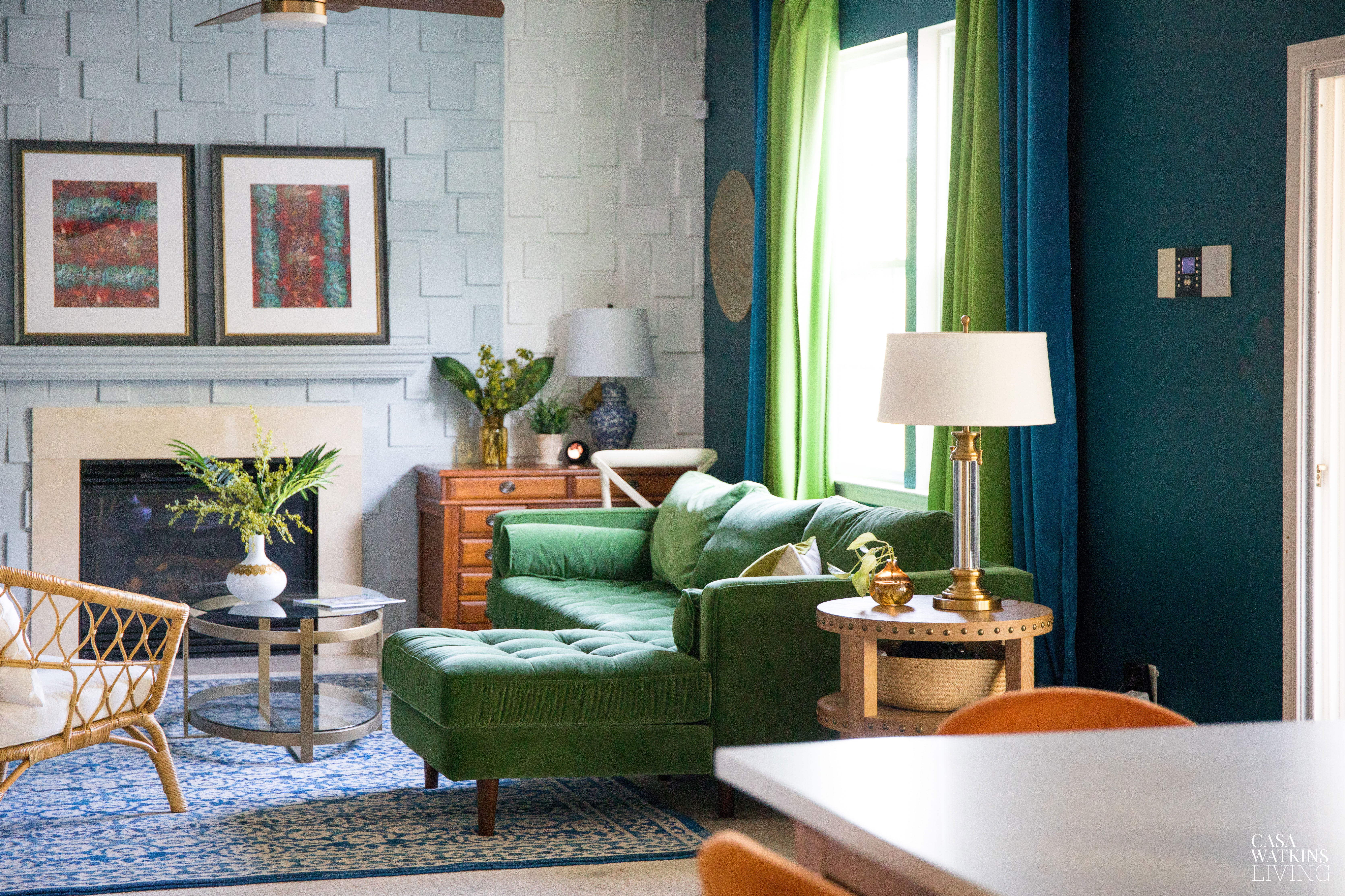 green furniture living room
