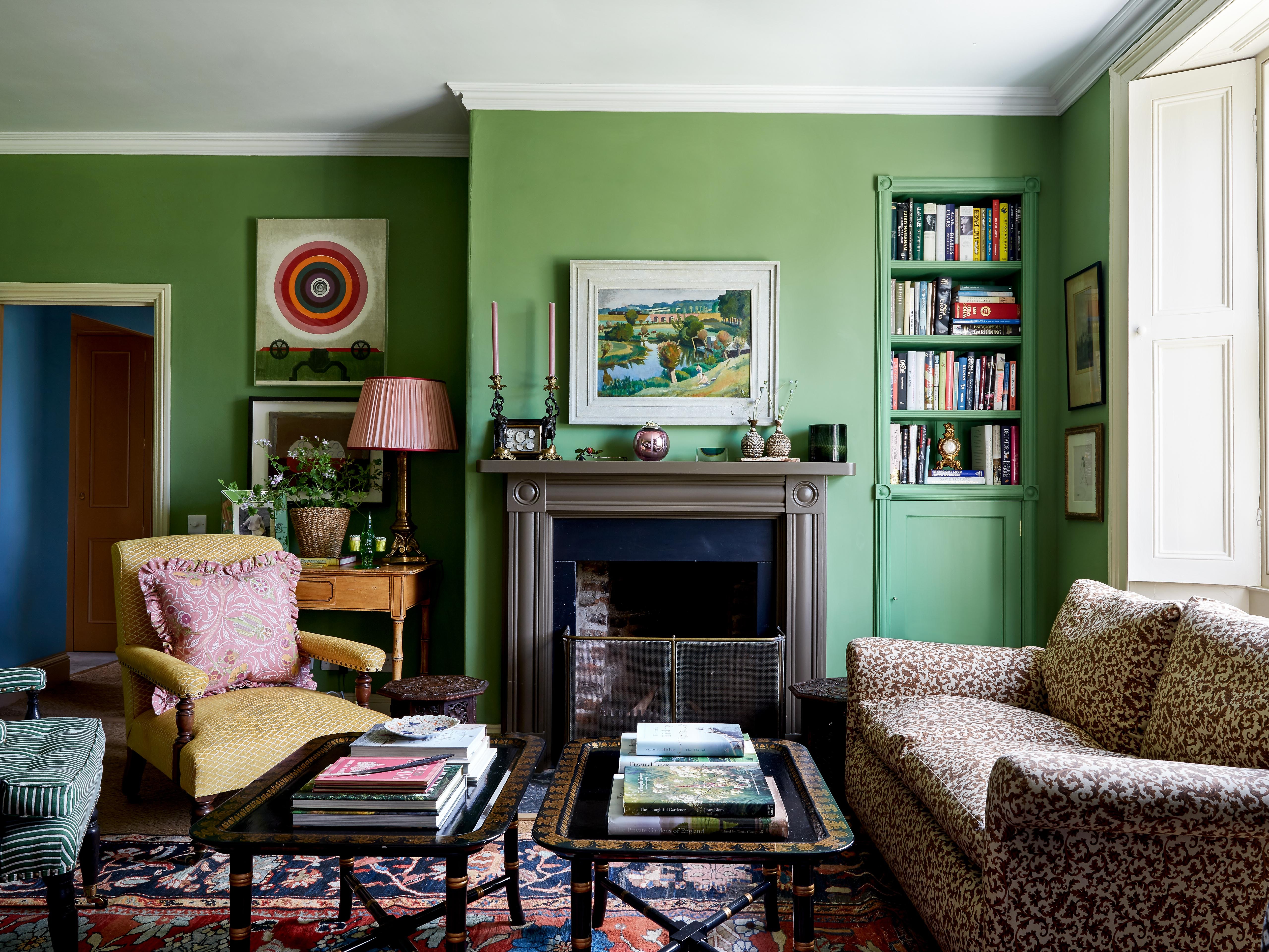 green furniture living room