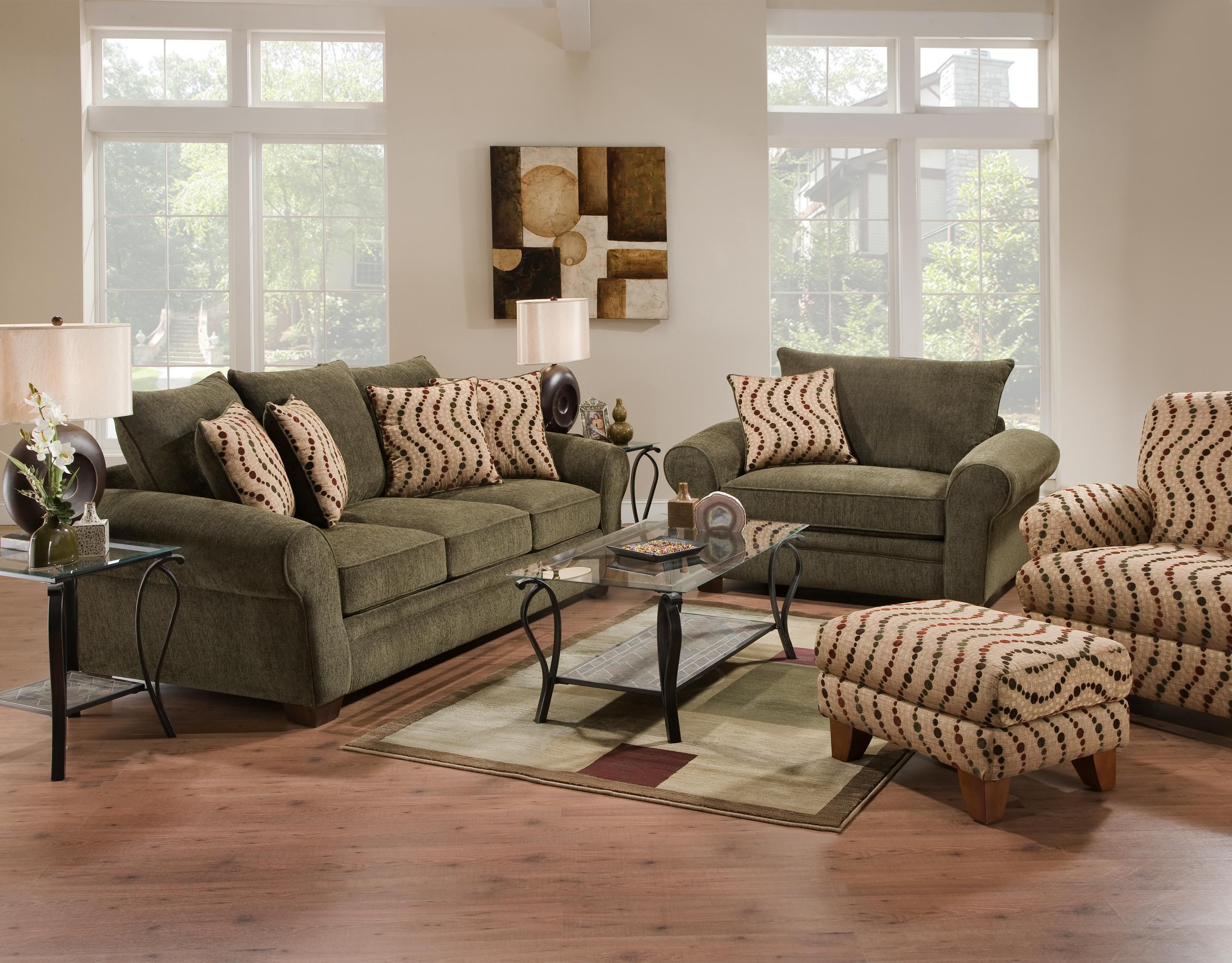 green living room furniture sets