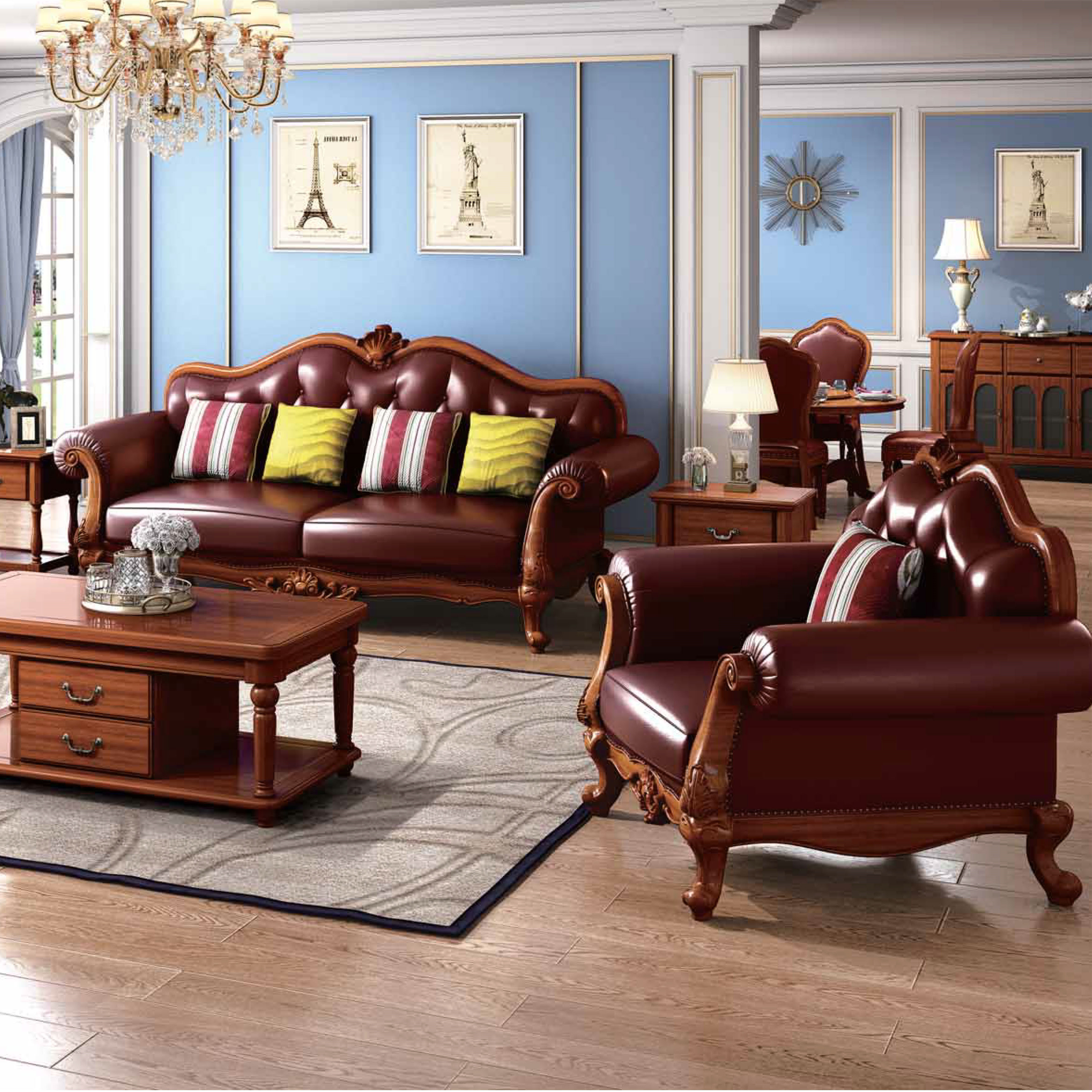 solid wood living room furniture sets